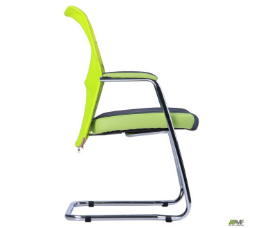 Крісло АЕРО CF хром, сидіння Сітка сіра, боковина - ш /з Zeus 047 Light Green / спинка Сітка лайм-Brooklyn Bridge