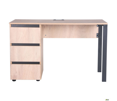 Стіл комп'ютерний Pluto ST L (1200х600х750) Дуб Ендгрейн/Чорний графiт