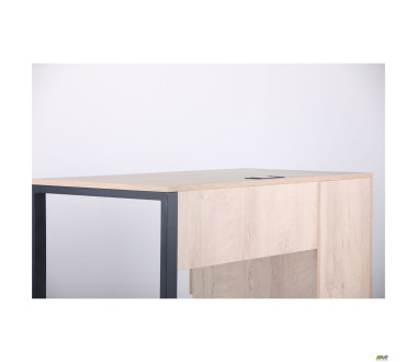 Стіл комп'ютерний Pluto ST L (1200х600х750) Дуб Ендгрейн/Чорний графiт