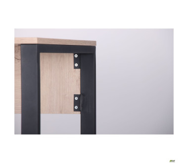 Стіл комп'ютерний Pluto ST L (1200х600х750) Дуб Ендгрейн/Чорний графiт