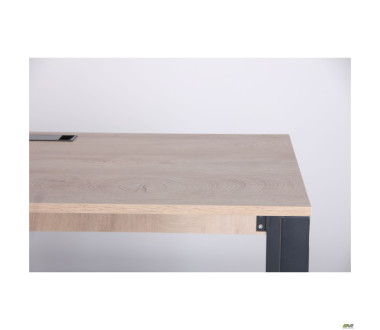 Стіл комп'ютерний Pluto ST L (1200х600х750) Дуб Ендгрейн/Чорний графiт