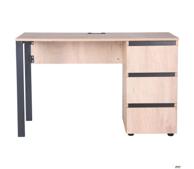 Стіл комп'ютерний Pluto ST R (1200х600х750) Дуб Ендгрейн/Чорний графiт