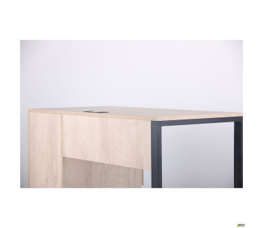 Стіл комп'ютерний Pluto ST R (1200х600х750) Дуб Ендгрейн/Чорний графiт