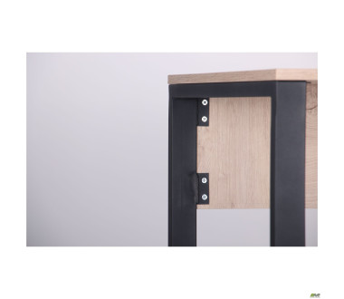 Стіл комп'ютерний Pluto ST R (1200х600х750) Дуб Ендгрейн/Чорний графiт
