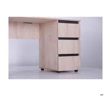 Стіл комп'ютерний Pluto ST R (1200х600х750) Дуб Ендгрейн/Чорний графiт