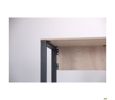 Стіл комп'ютерний Pluto ST R (1200х600х750) Дуб Ендгрейн/Чорний графiт