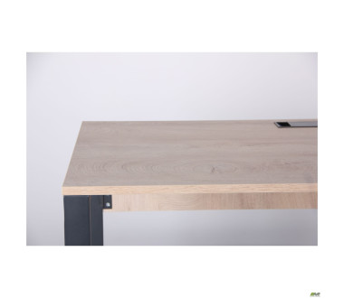 Стіл комп'ютерний Pluto ST R (1200х600х750) Дуб Ендгрейн/Чорний графiт