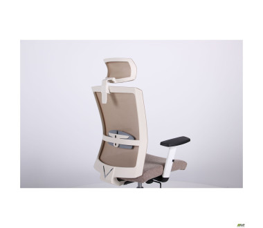 Крісло Uran White HR сидіння Сідней-09/спинка Сітка SL-02 беж